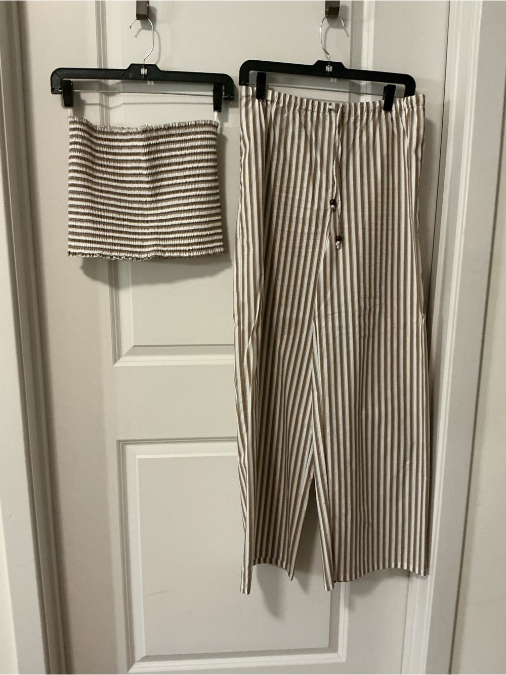 Christian Lacroix Beige and White Striped Smocked Tube Top - Picture 3 of 9